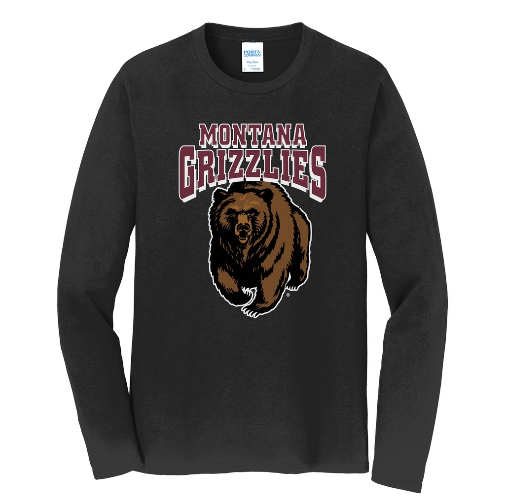 Grizzlies Charging Bear - Port & Company - Long Sleeve Essential Tee