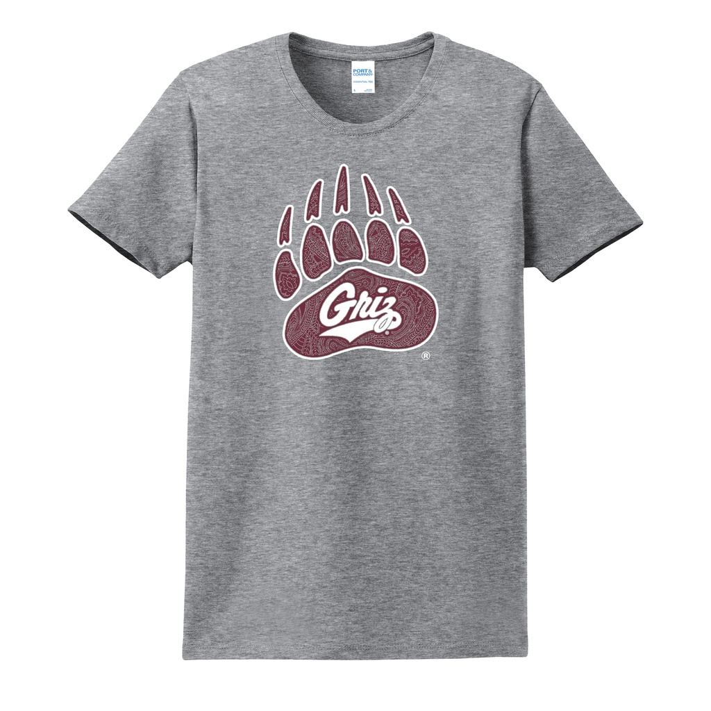 Paisley Griz Paw Grey - Port & Company - Ladies Essential Tee