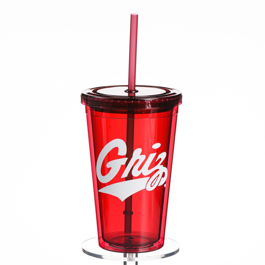 Clear Plastic Tumbler with Straw