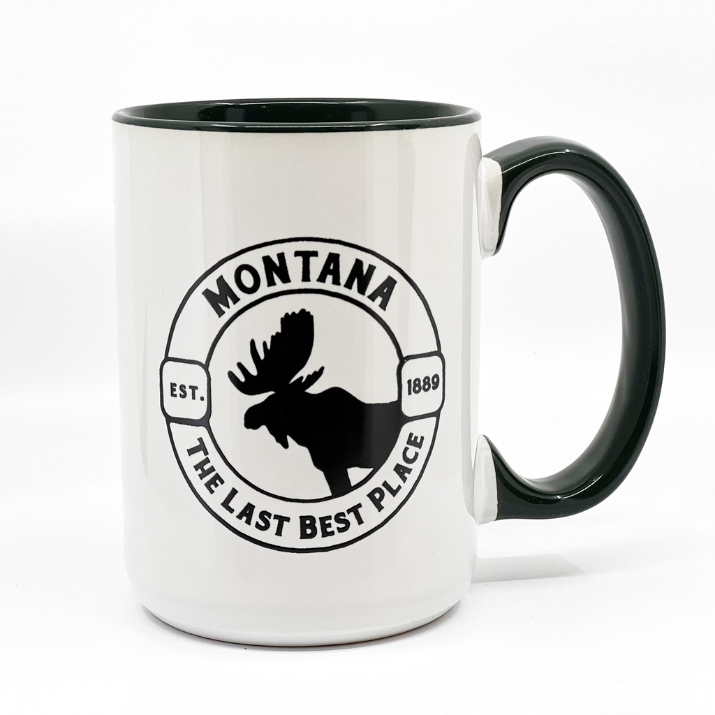 Montana Moose Badge Mug 15 oz
