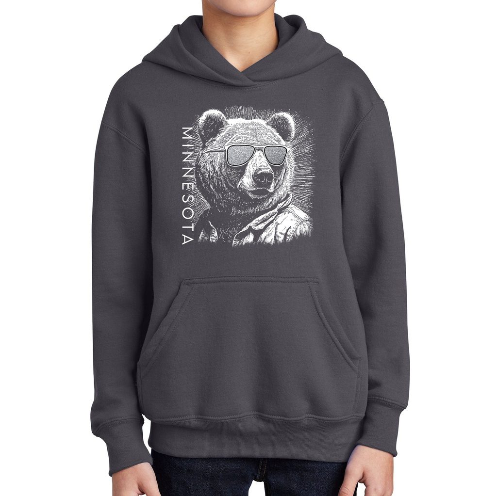 Bear Glint Sunglasses Minnesota - Youth Fleece Hoodie
