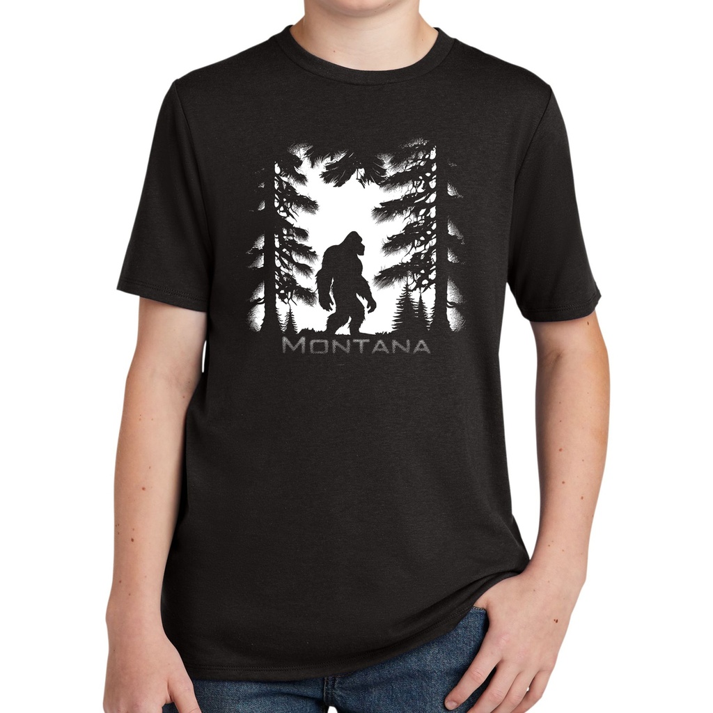 Big Foot Dark Forest Montana - Youth Tri Tee