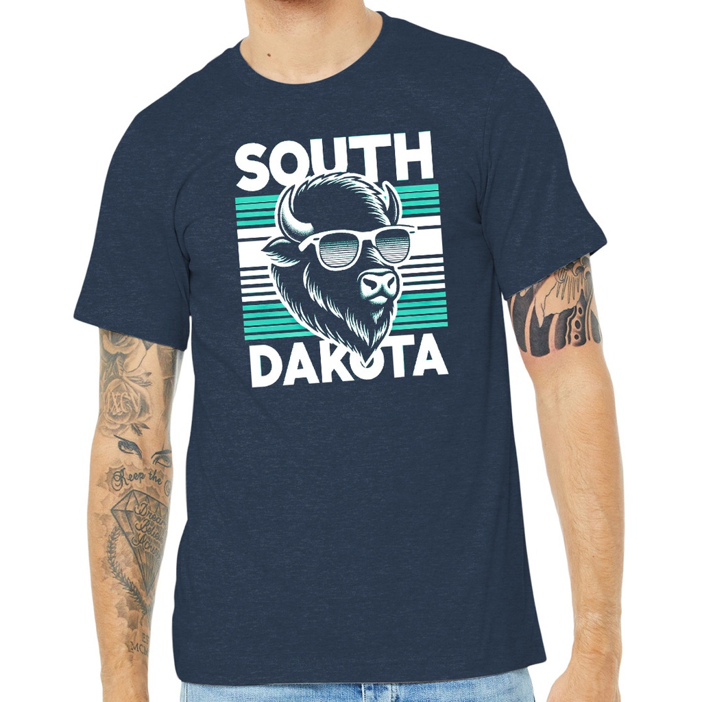 South Dakota Bison Glint Sunglasses - Unisex Soft Blend Tee