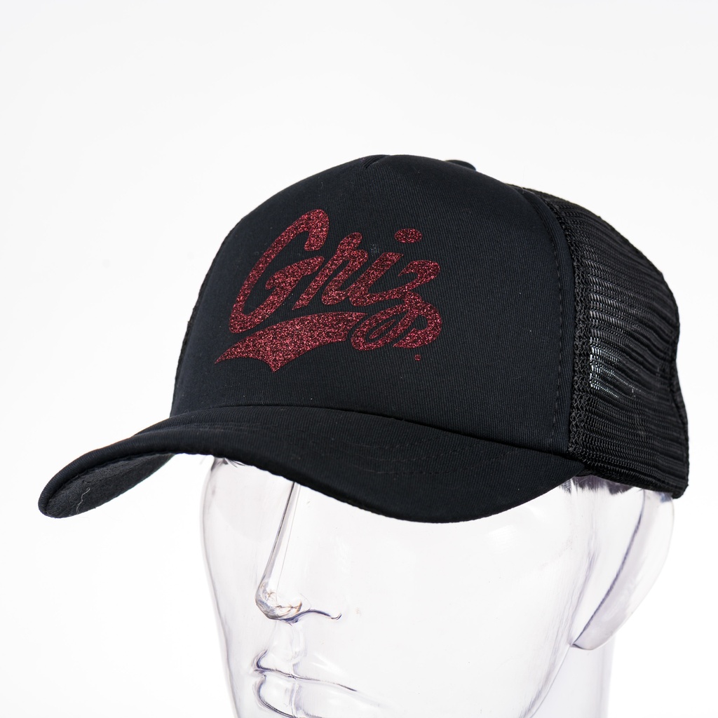 Glitter Griz Script Foam Dome