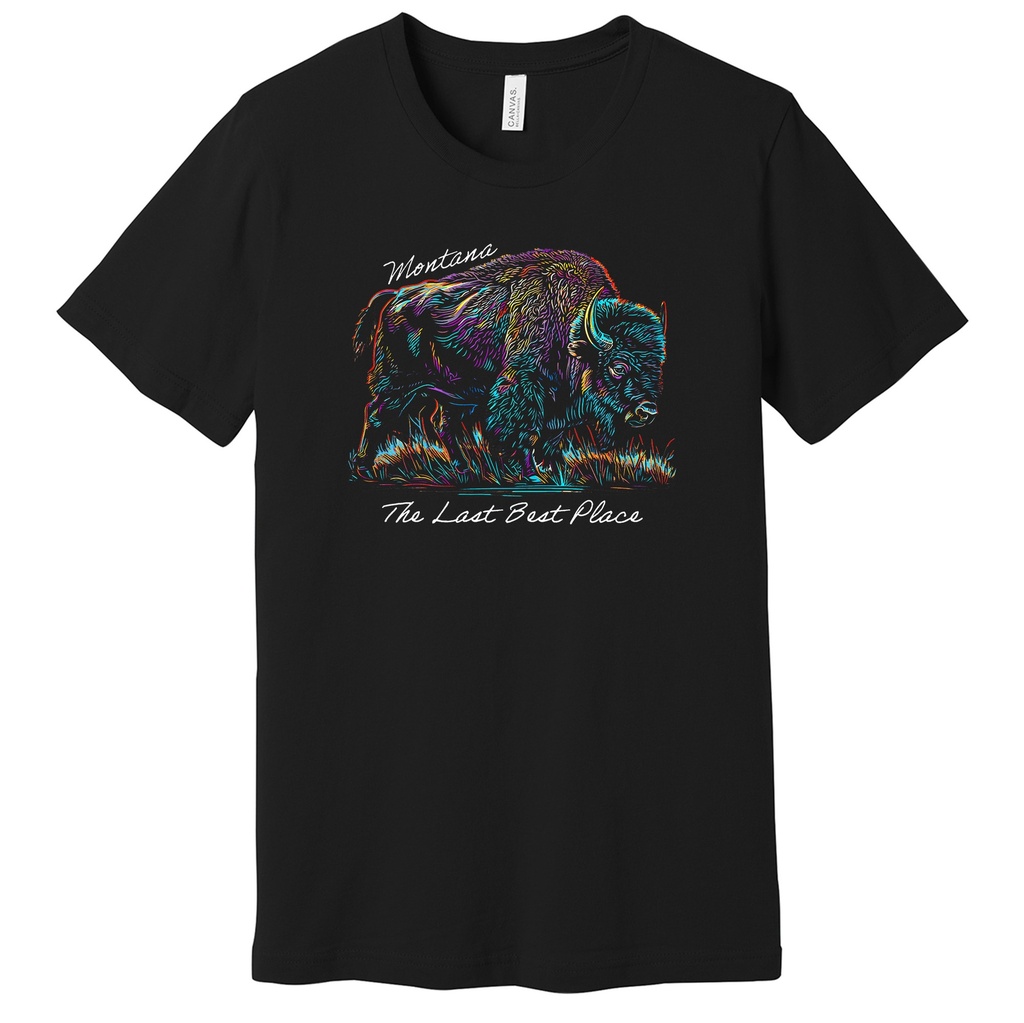 Many-Color Bison Montana - Unisex Soft Blend Tee