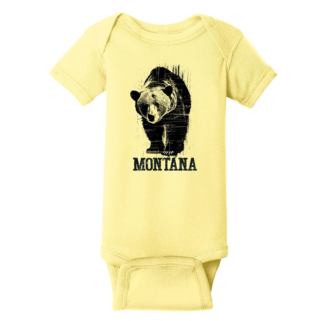 Wild Griz Stamp - Infant Short Sleeve Baby Rib Onesie