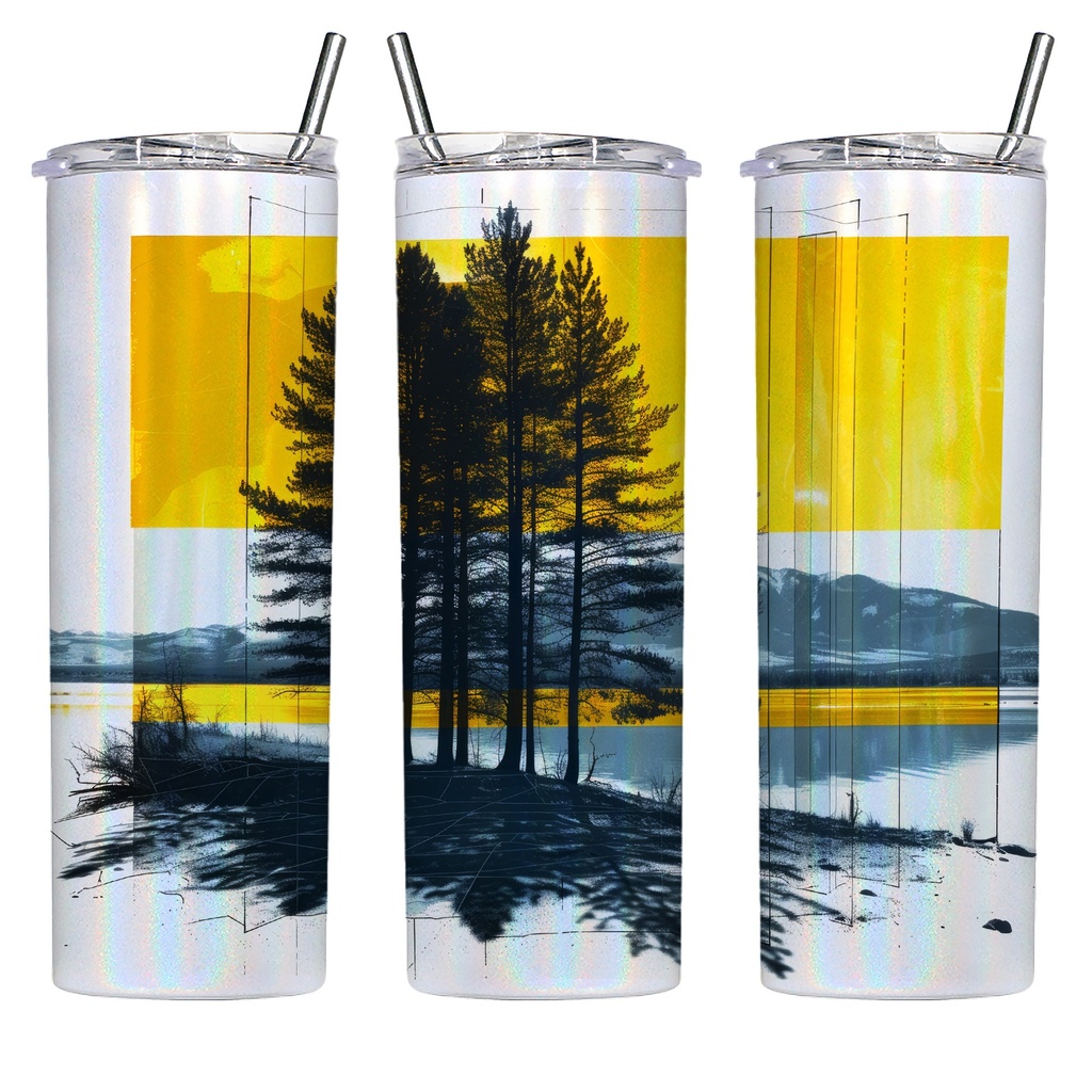 Block Trees 20 oz Shimmer Tumbler with Straw