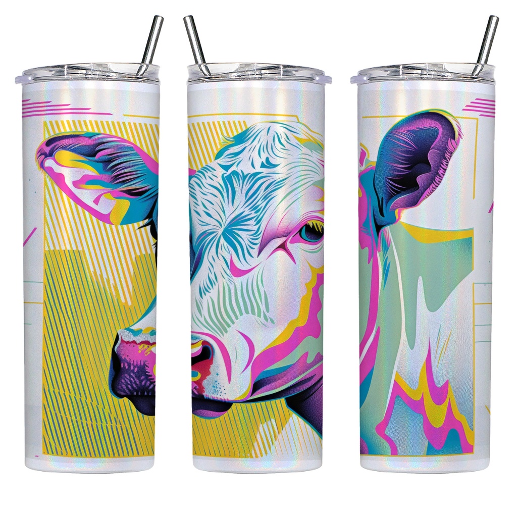 Shimmer Cow 20 oz Shimmer Tumbler with Straw