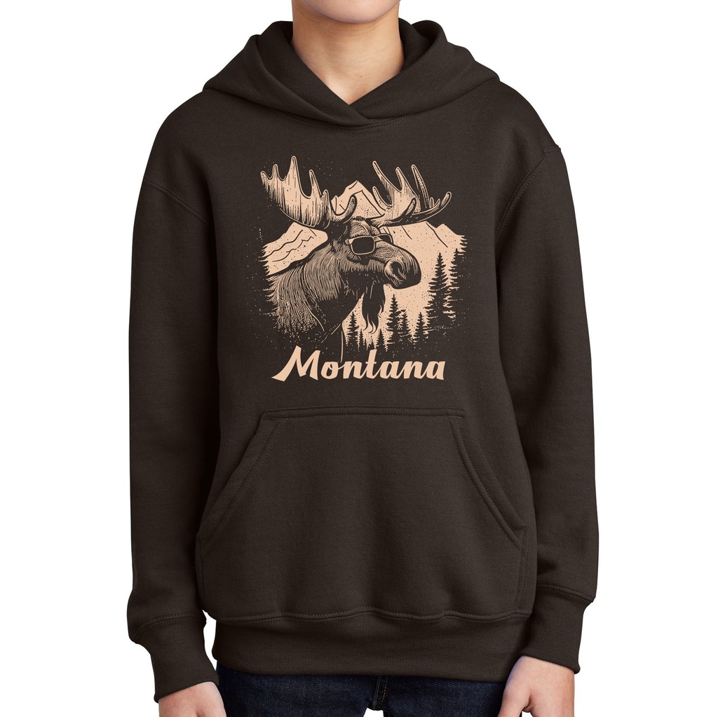 Moose Sunglasses Montana - Youth Fleece Hoodie