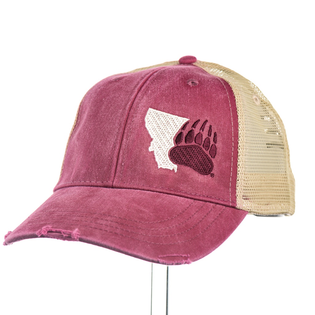Montana with Griz Paw - Distressed Ollie Cap