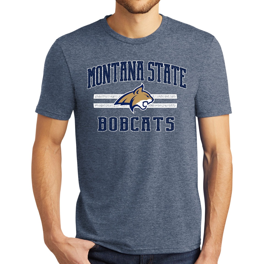 Montana State Bobcats Stripes - Tri-Blend Tee