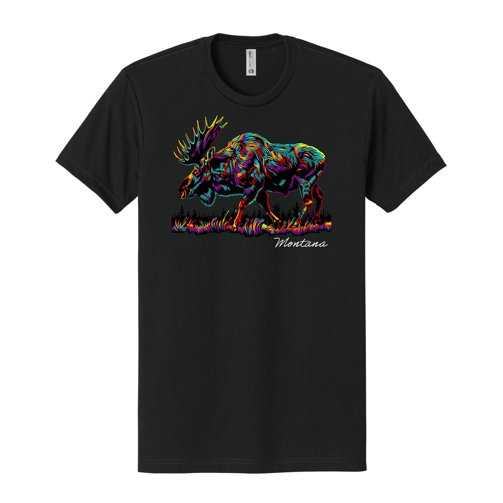 Many-Color Moose Montana - Unisex Soft Blend Tee