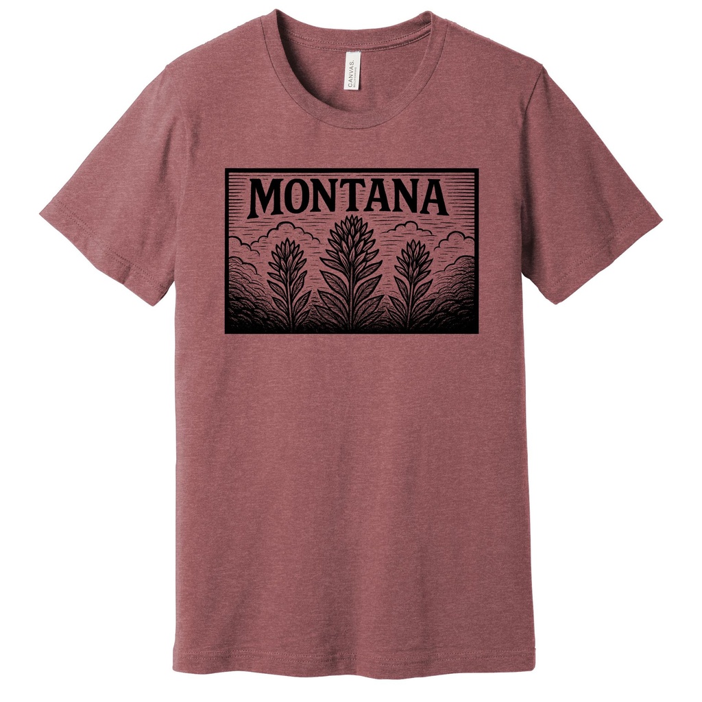 Woodcut Indian Paintbrush - Unisex Soft Blend Tee