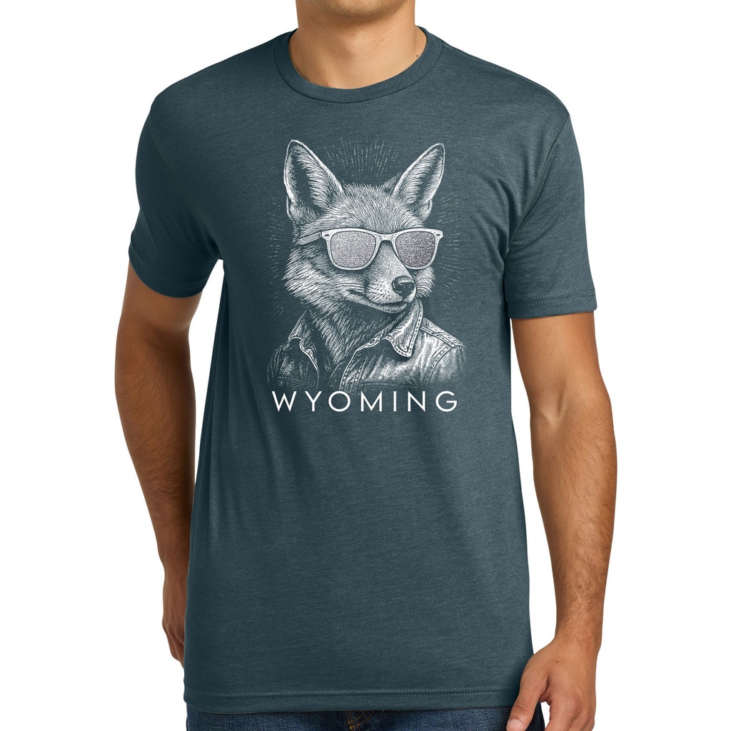 Glitter Sunglasses Fox - Wyoming - Unisex CVC Tee