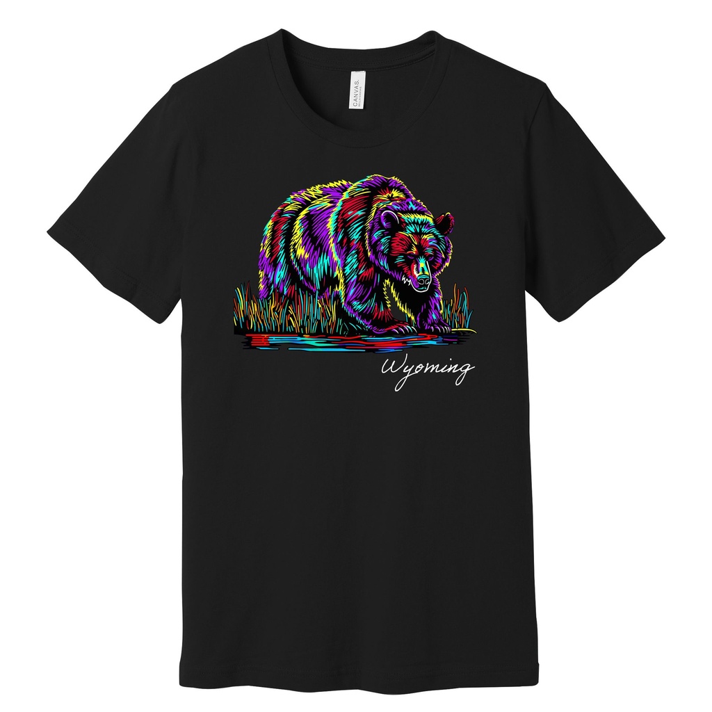 Many-Color Bear - Wyoming - Unisex Soft Blend Tee