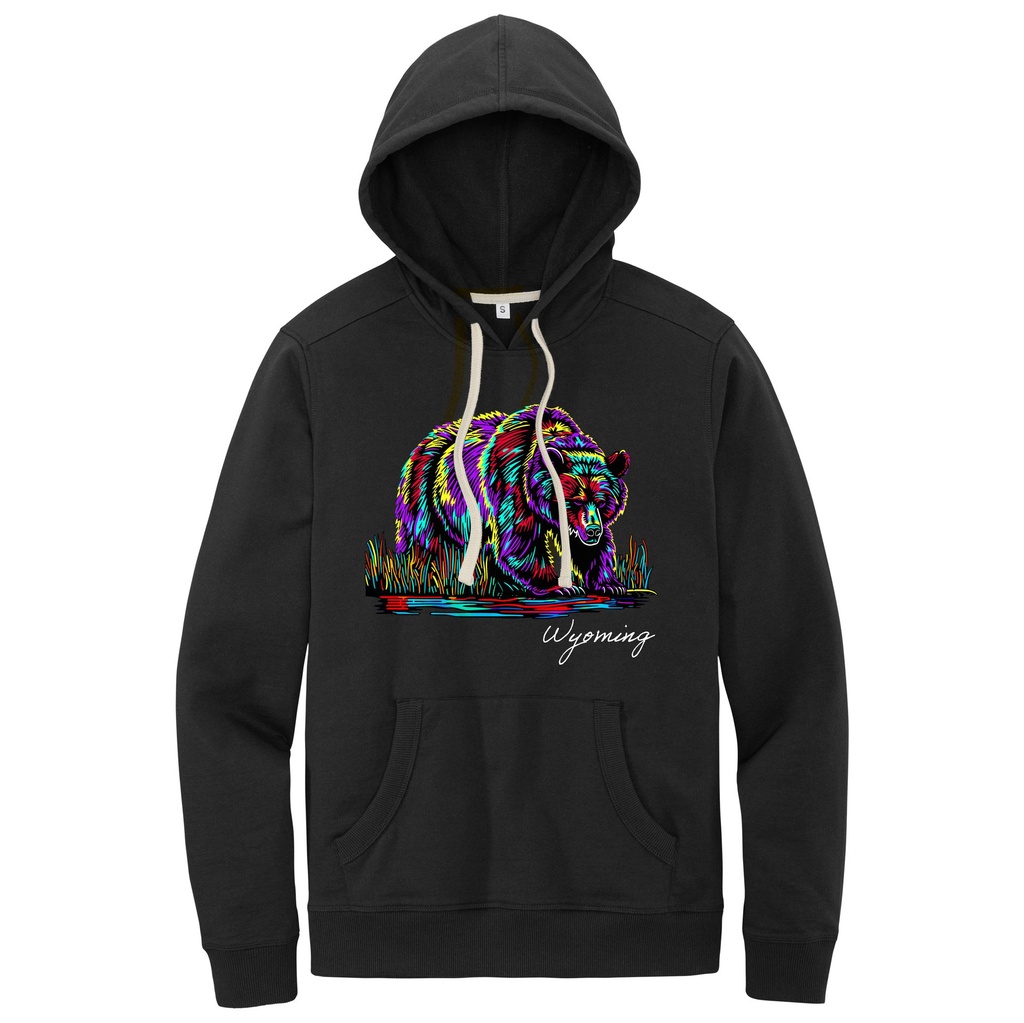 Many-Color Bear - Wyoming - Recycled Fleece Hoodie