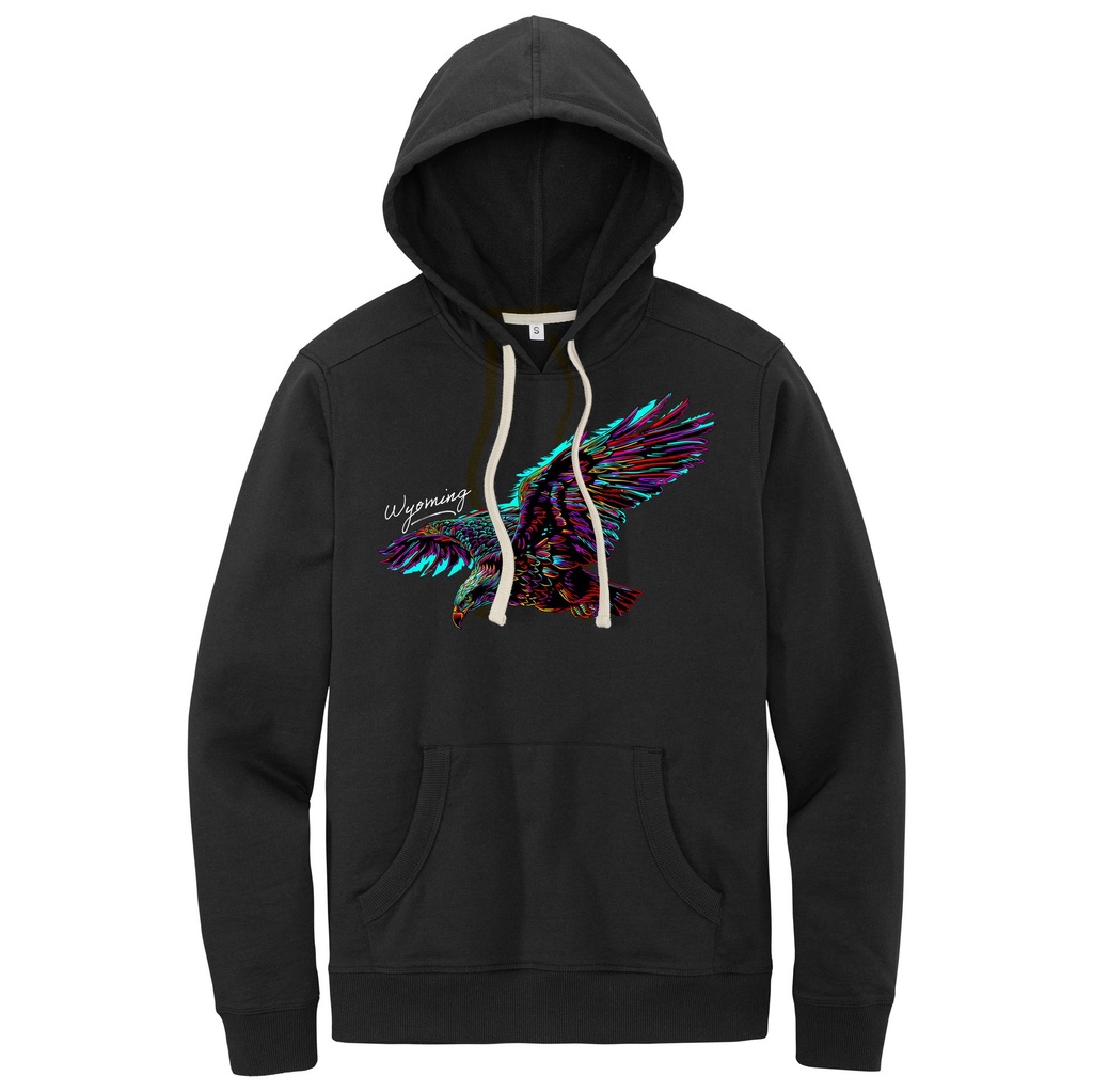 Many-Color Eagle - Wyoming - Recycled Fleece Hoodie