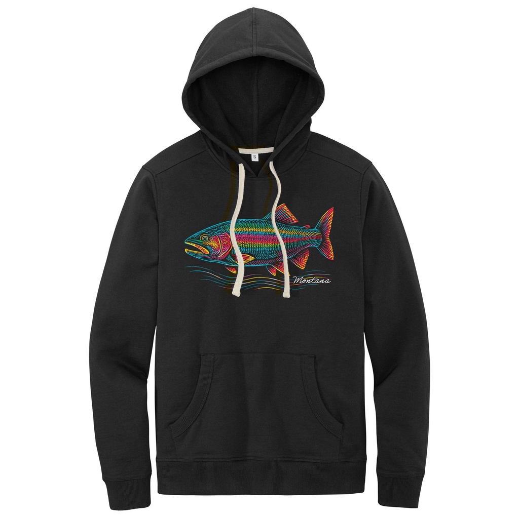 Many-Color Trout - Recycled Fleece Hoodie
