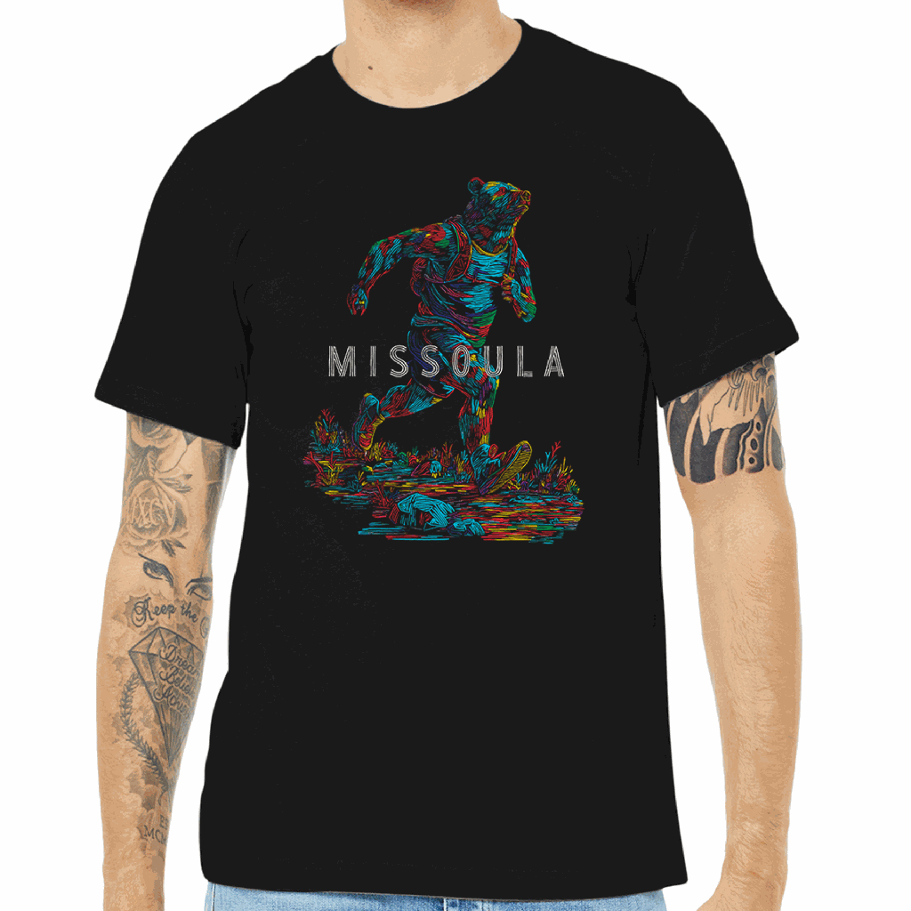 Many-Color Running Bear Missoula - Unisex Soft Blend Tee