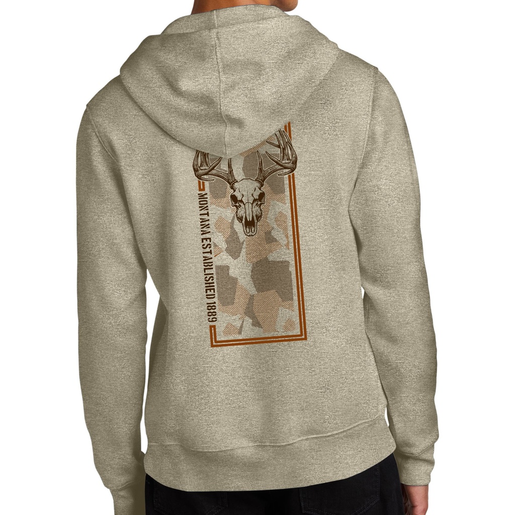 Big Buck Skull - Mid Weight Fleece Hoodie