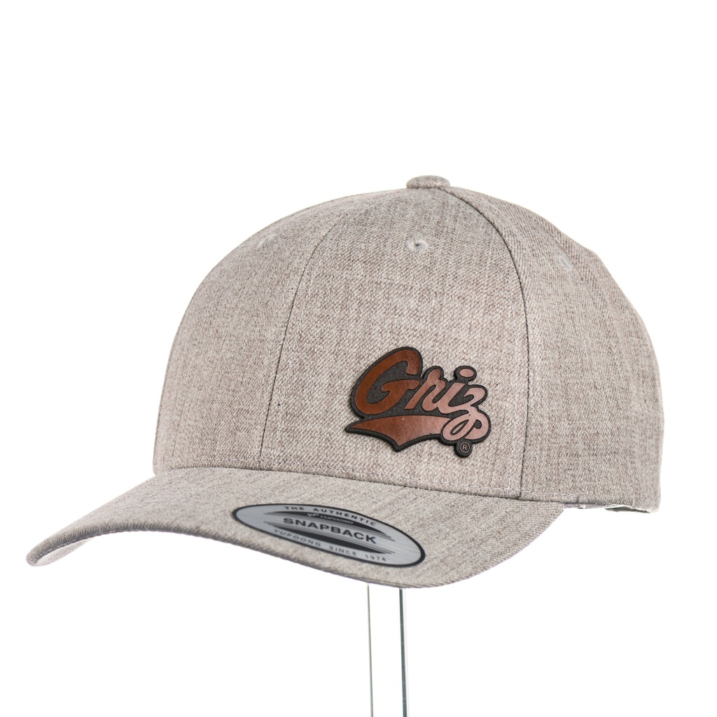Tiny Leather Griz Script - Premium Wool Blend Cap