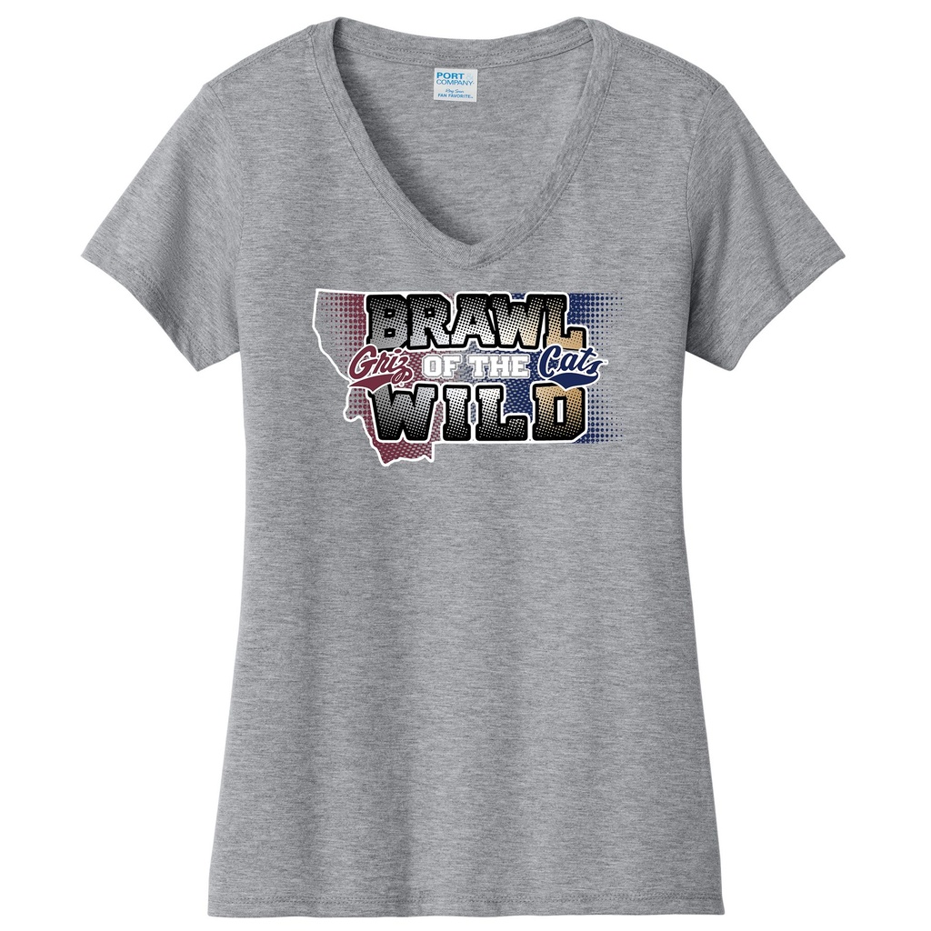 Brawl of the Wild - Ladies Cotton V-Neck Tee