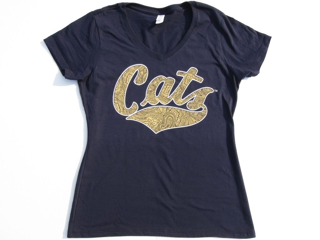 Cats Ladie's 100% Cotton V-Neck T-shirt