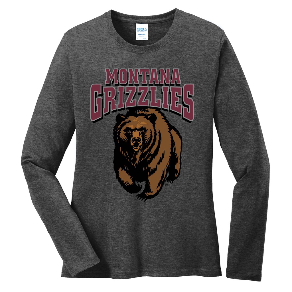 Ladies Long Sleeve Core Cotton Tee Charging Bear