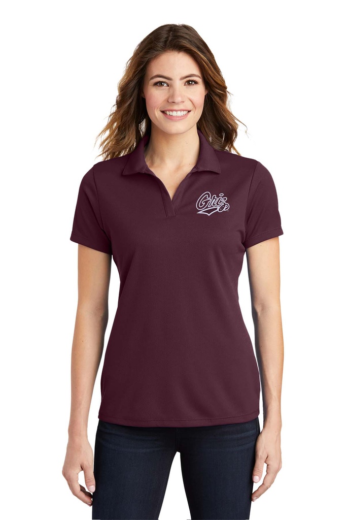 Performance Polo Griz Script Embroidery Ladies