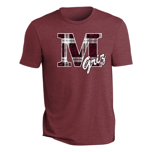 District Perfect Tri Tee - M Griz Plaid