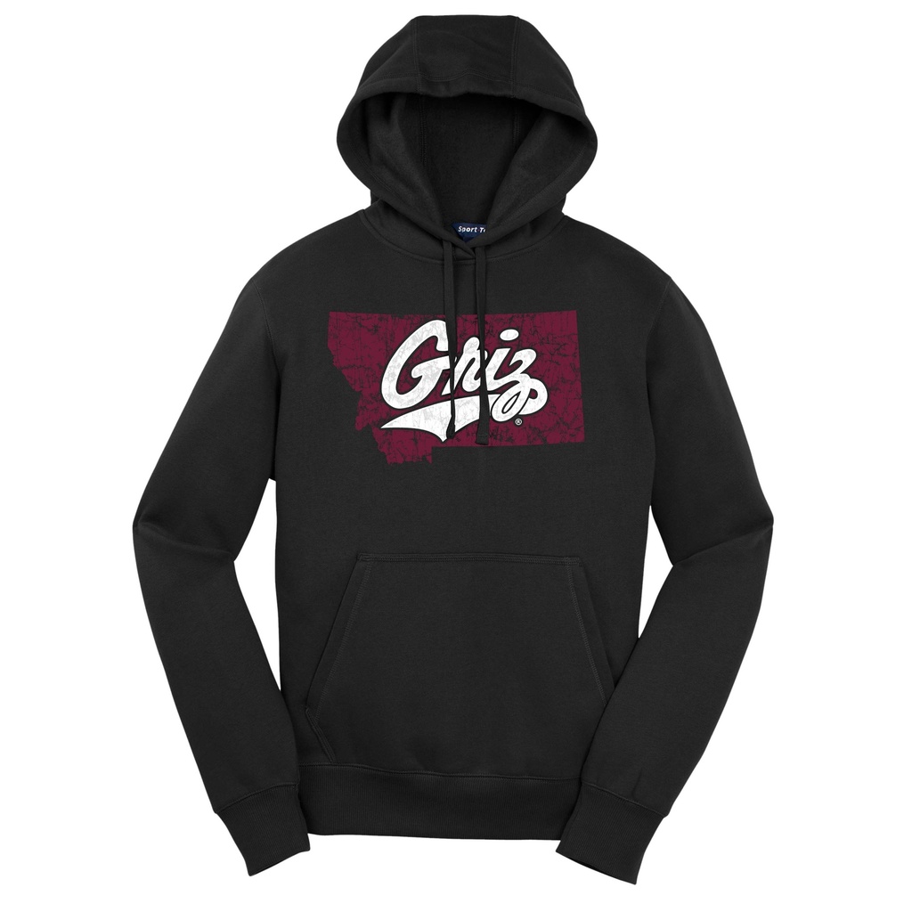 Sport-Tek Pullover Hooded Sweatshirt - Distressed Montana Griz Script