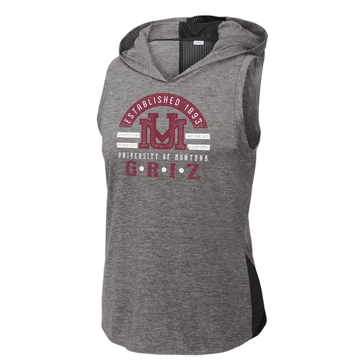 Sport-Tek Ladies PosiCharge Tri-Blend Wicking Draft Hoodie Tank - UM Griz Circle Badge