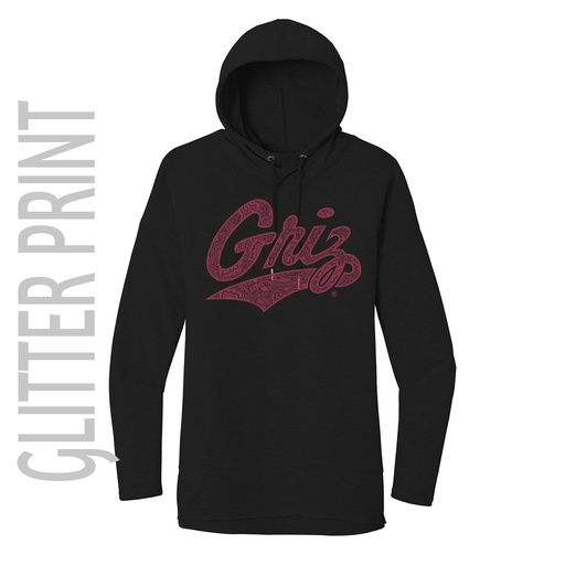 Women's Featherweight French Terry Hoodie - Paisley Script No Stroke