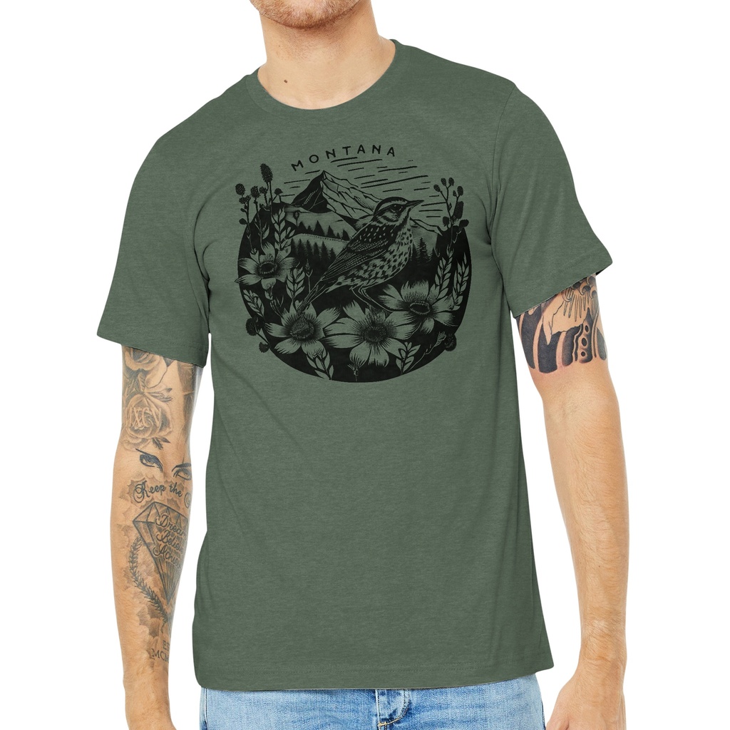 Bird and Flowers - Unisex Soft Blend Tee