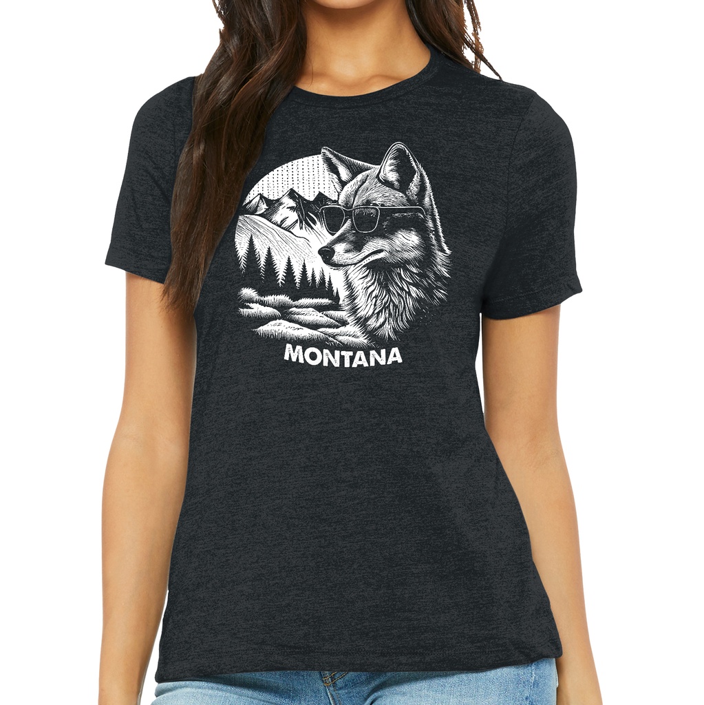 Fox with Sunglasses - Ladies Soft Blend Tee