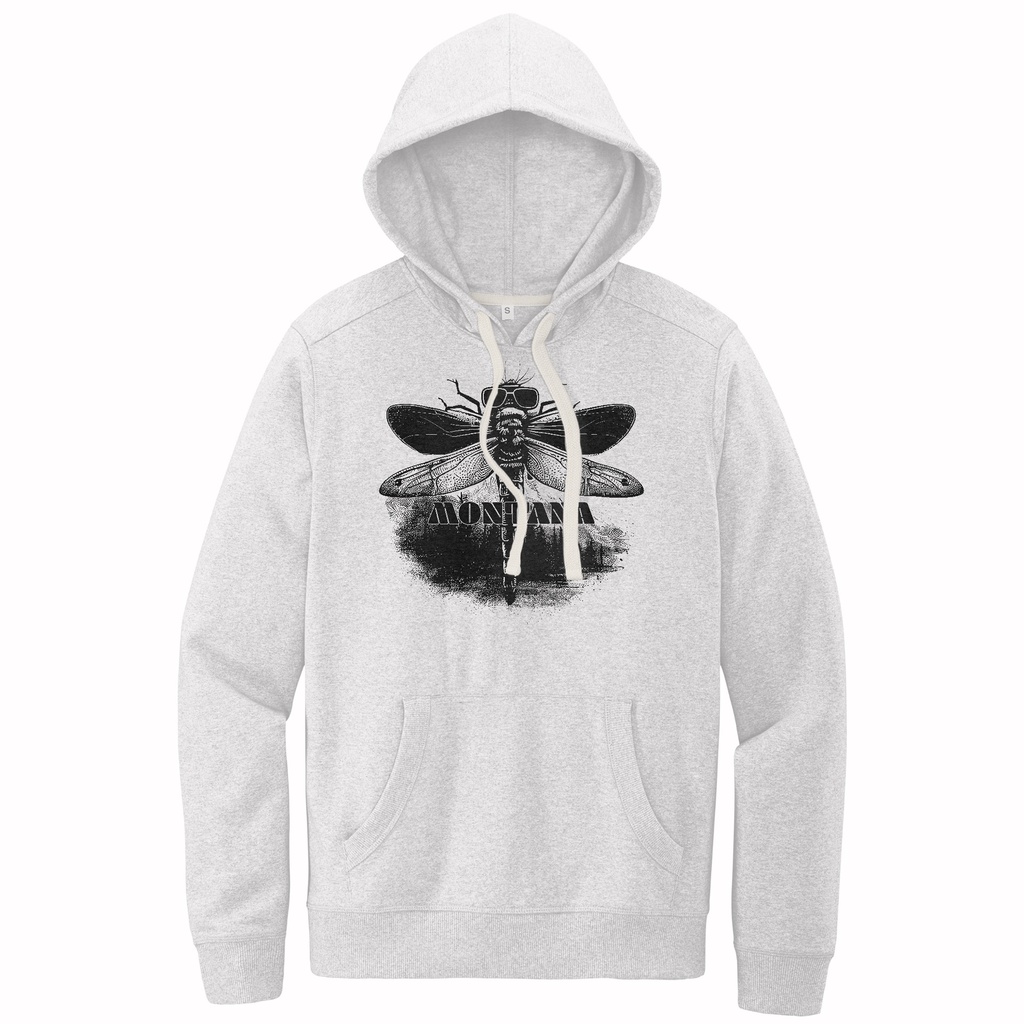 Grunge Dragonfly - Sustainable Recycled Fleece Hoodie