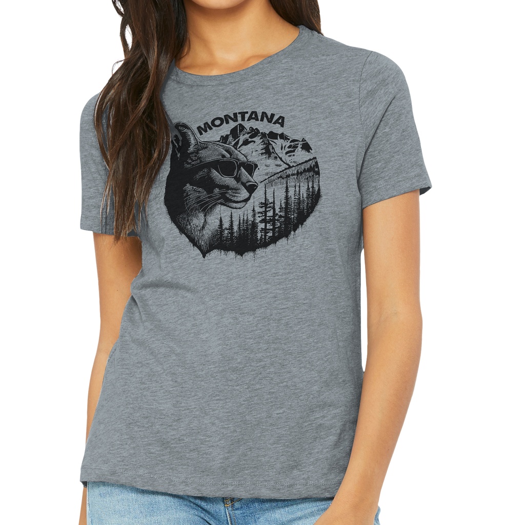 Mountain Lion Cliff - Ladies Soft Blend Tee
