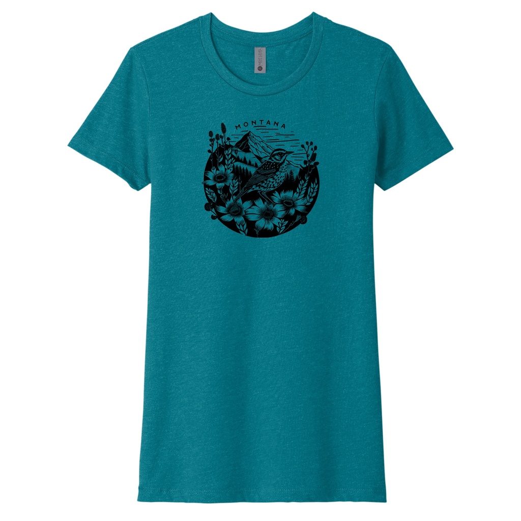 Bird and Flowers - Ladies Soft Blend Tee