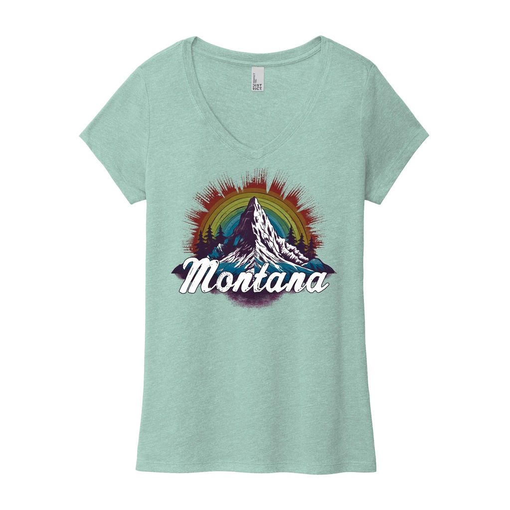 Rainbow Mountain Ladies Triblend V-Neck