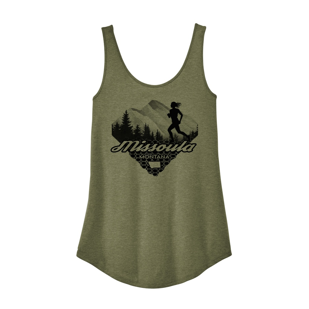 Running Woman Triblend Tank - Missoula