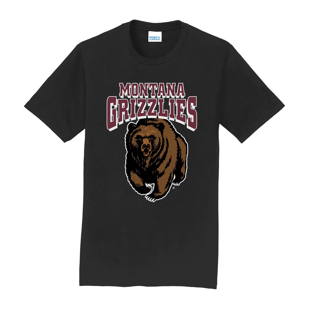 Grizzlies Charging Bear - Port & Company - Core Cotton Tee