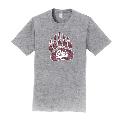 Distressed Paw with Griz - Port & Company - Core Cotton Tee