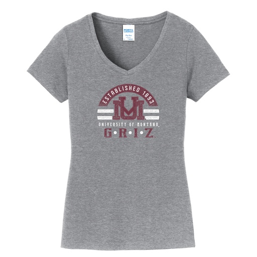 UM Badge - Port & Company Ladies Fan Favorite V-Neck Tee