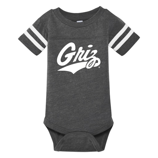 Flock Griz Script - Rabbit Skins Infant Football Fine Jersey Bodysuit