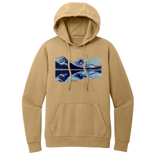 Mountain Reflection Glitch - Cotton Fleece Hoodie