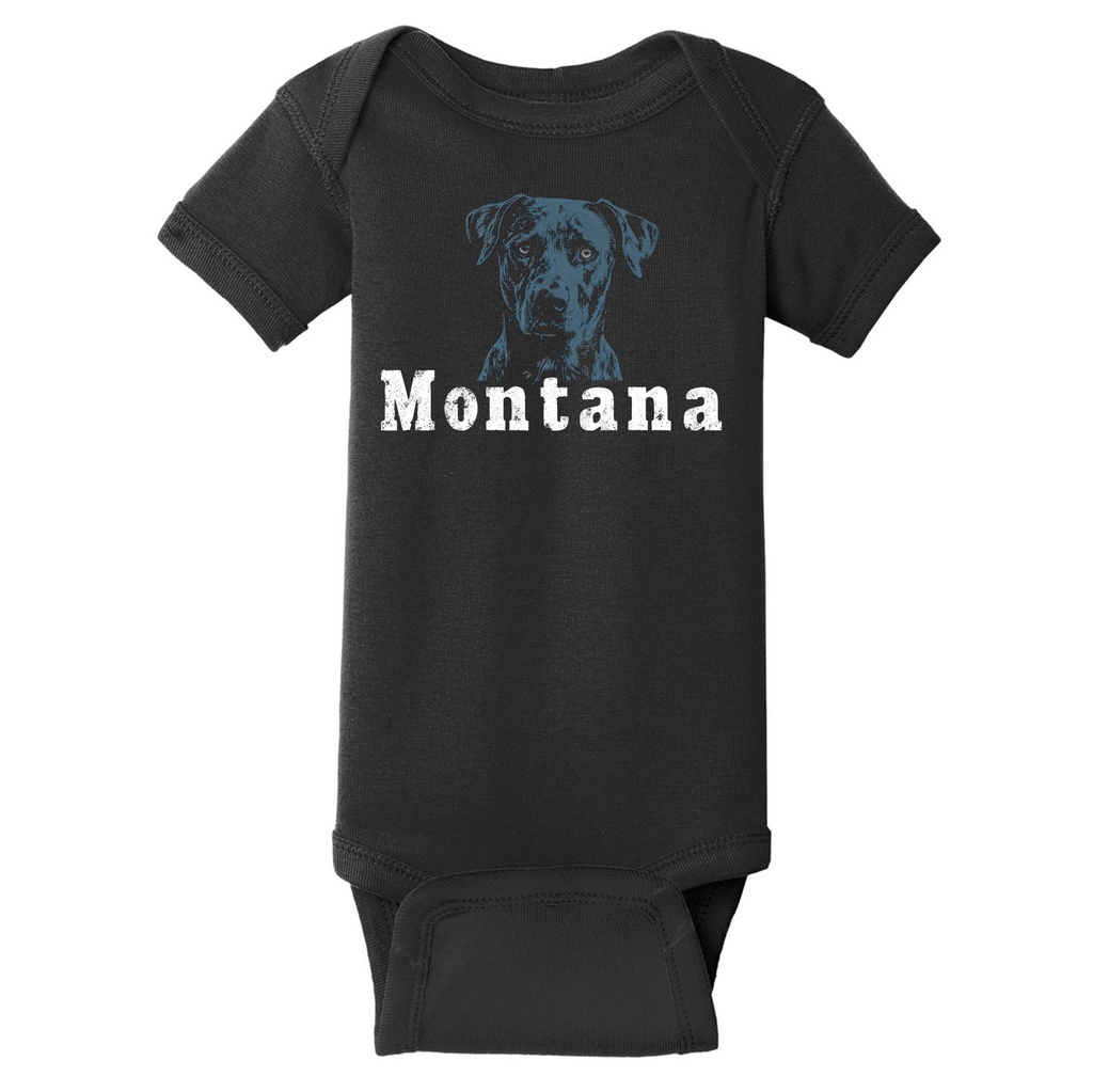 Minimal Dog Montana - Infant Short Sleeve Baby Rib Onesie