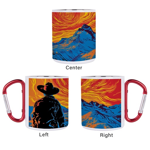 [MUG049-24056] Cowboy Sunrise 11 oz Carabiner Mug