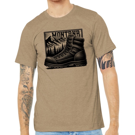 Boot Mountain Framed Montana - Unisex Soft Blend Tee