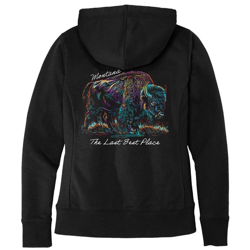 Many-Color Bison - Women's Recycled Fleece Full-Zip Hoodie