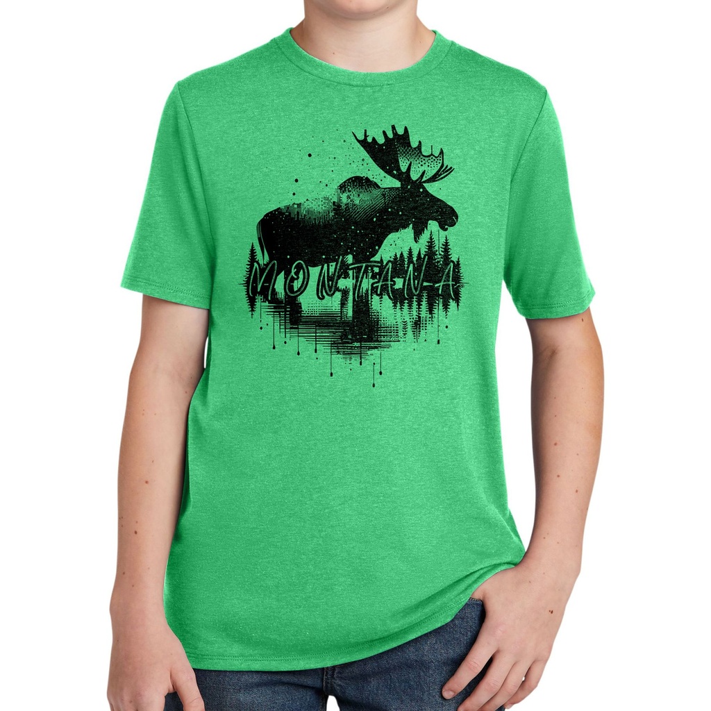 Moose Reflection Montana - Youth Tri-Blend Tee